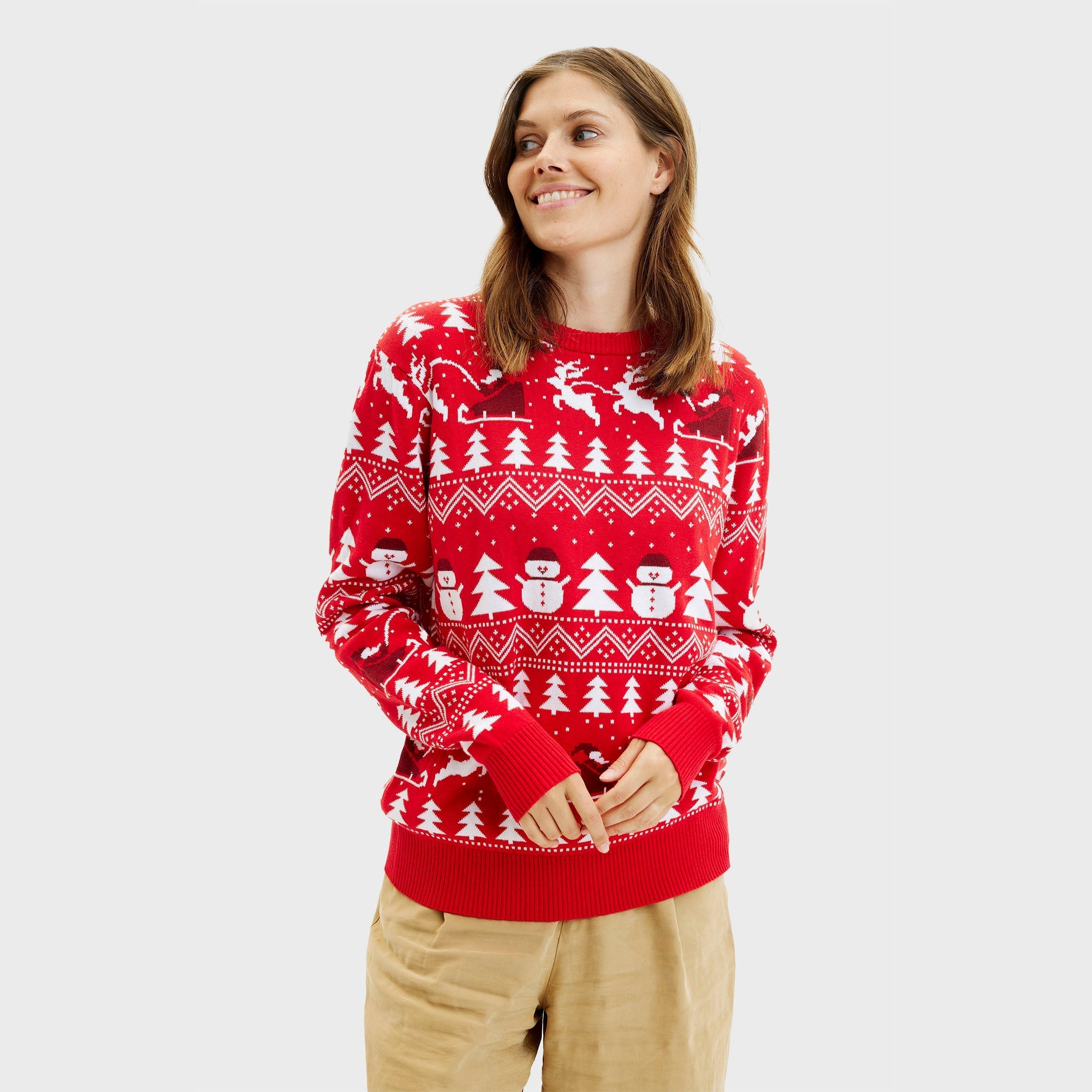 The Stylish Red Christmas Sweater β Women